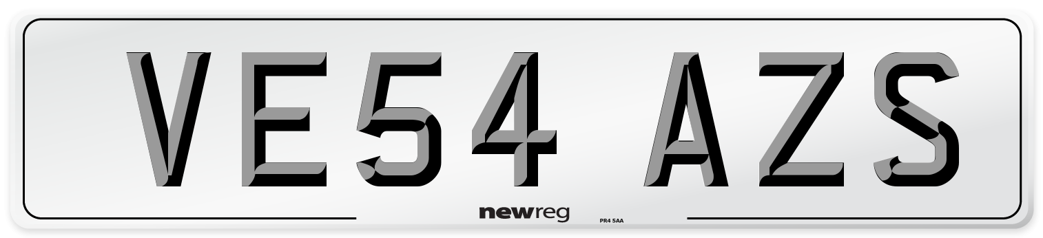 VE54 AZS Number Plate from New Reg